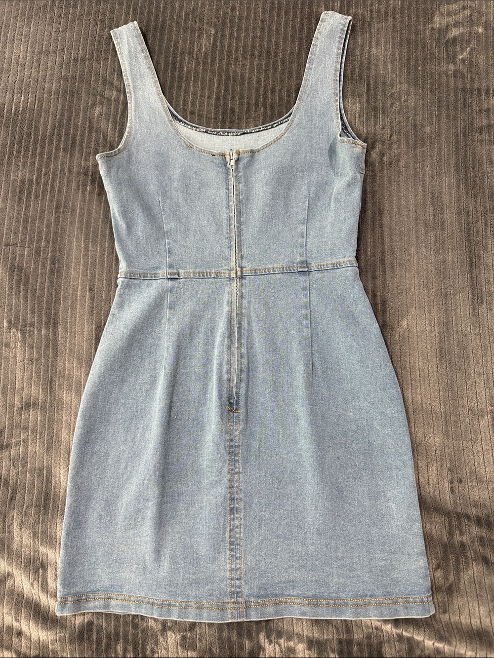 Vici Light Blue Denim Mini Dress - Picture 3 of 6
